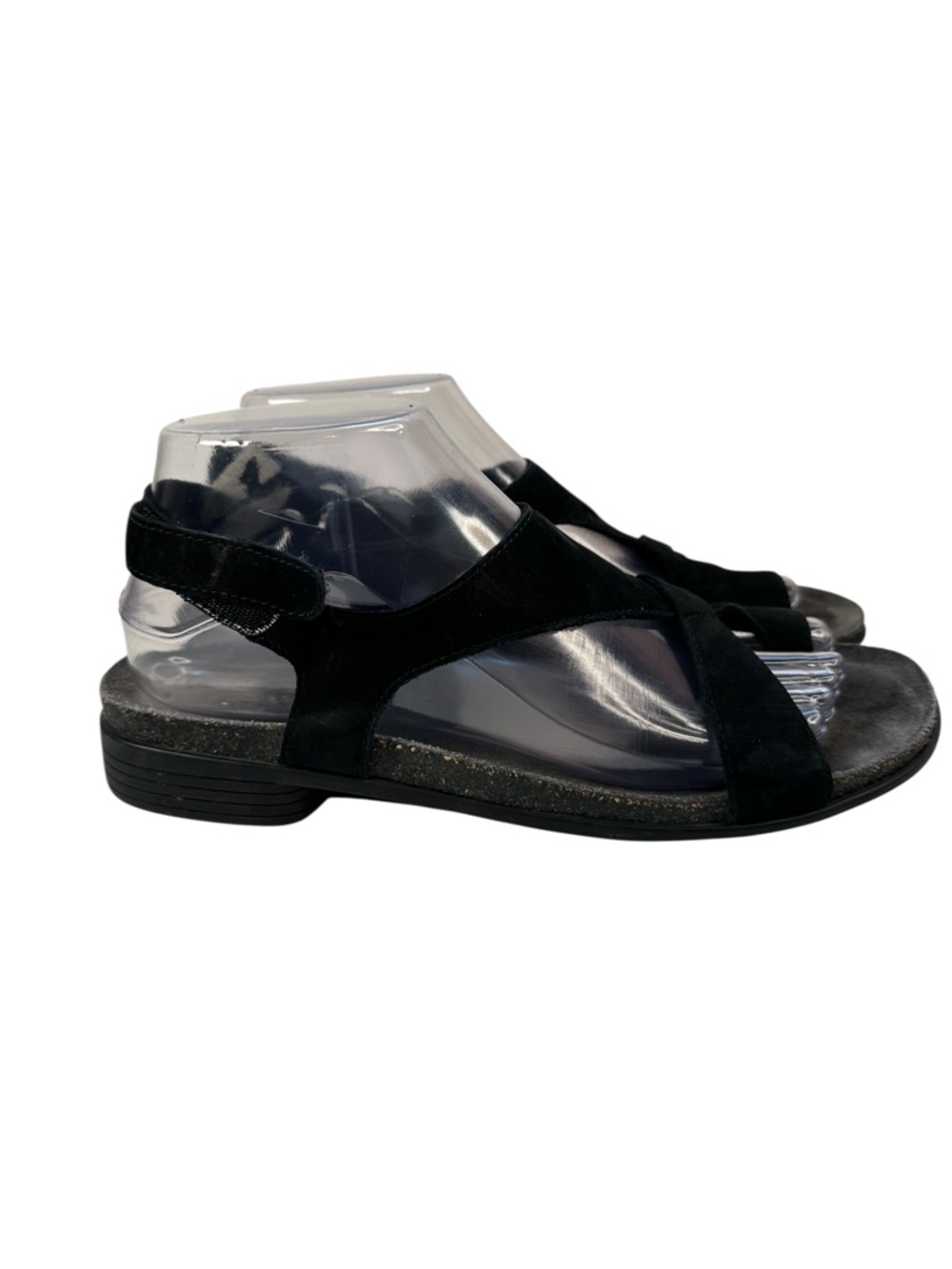 Munro Meghan Black Nubuck Leather Comfort Slingback Sandals Womens 9.5 USA
